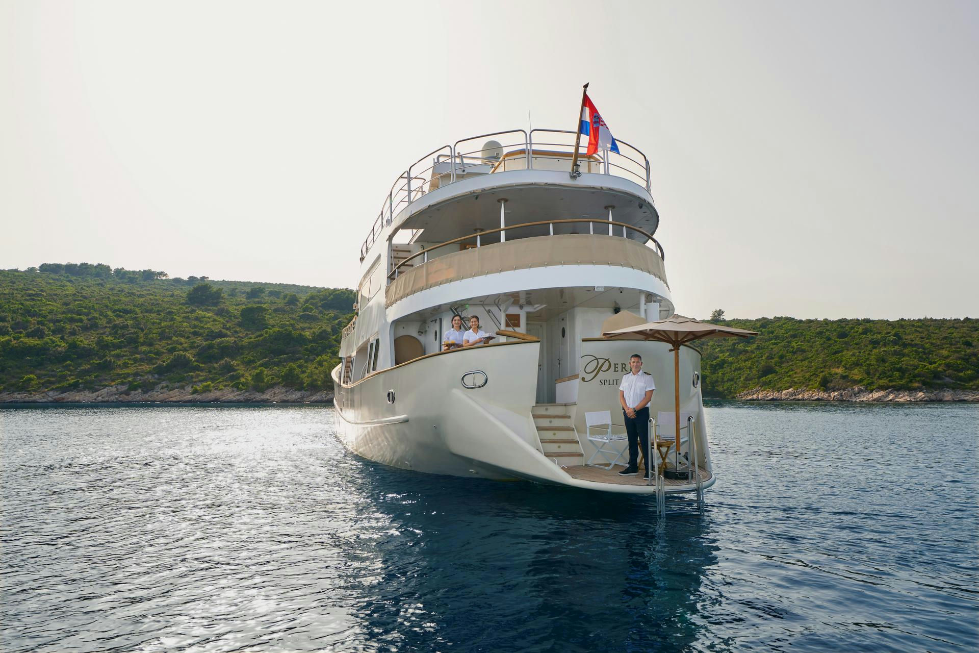 yacht crew on La Perla yacht