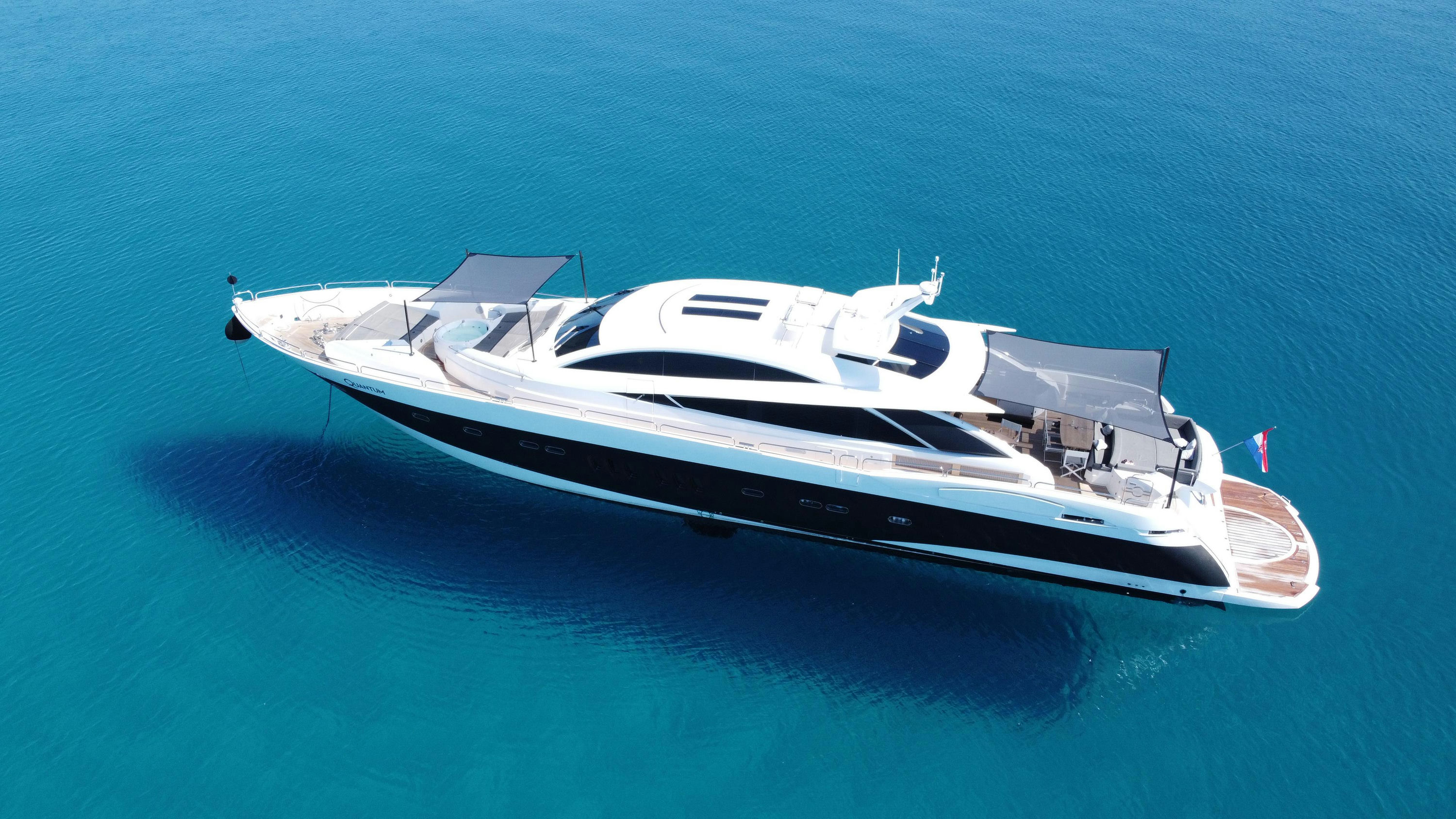 Predator108 exterior shade Dubrovnik Charter