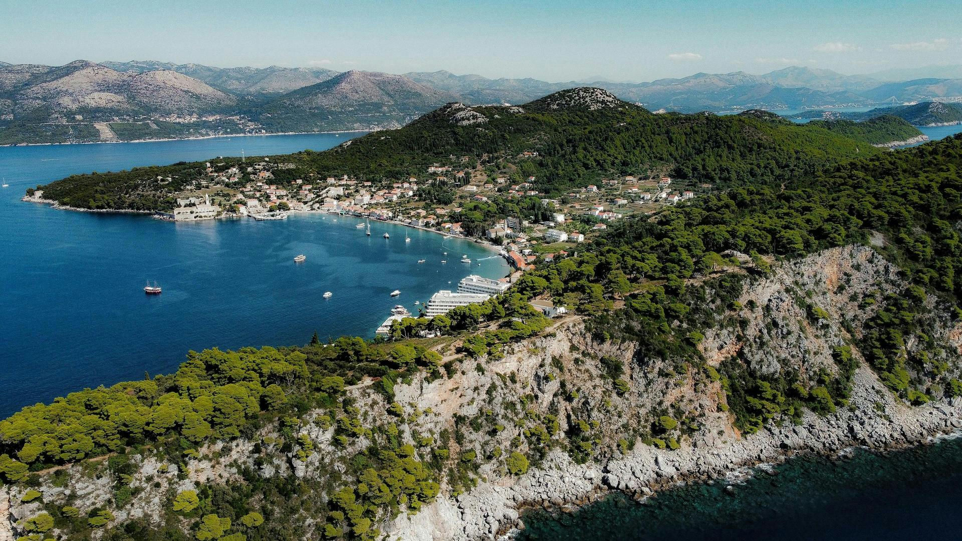 Mljet salt lakes with Korčula Old Town inline image 2